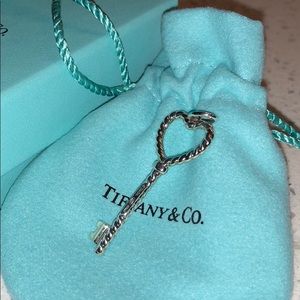 Authentic Tiffany & Co Silver Twisted Key Pendant